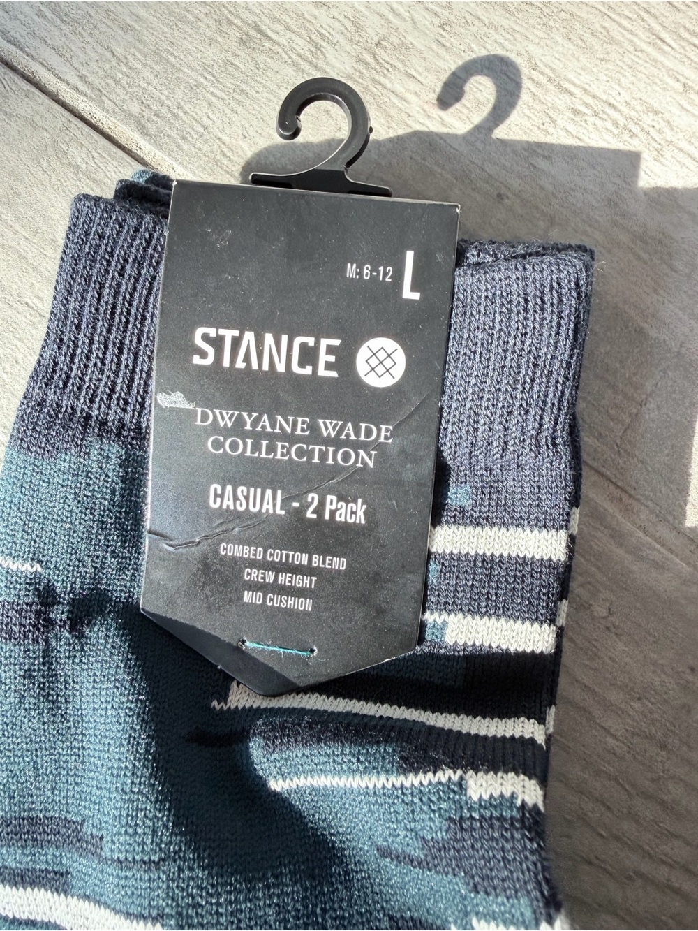 Stance Men's Casual Crew Socks - Teal, Black & Coral Accents - Picture 2 of 3